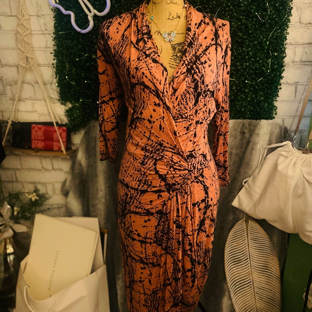 Sz Med Orange and black dress